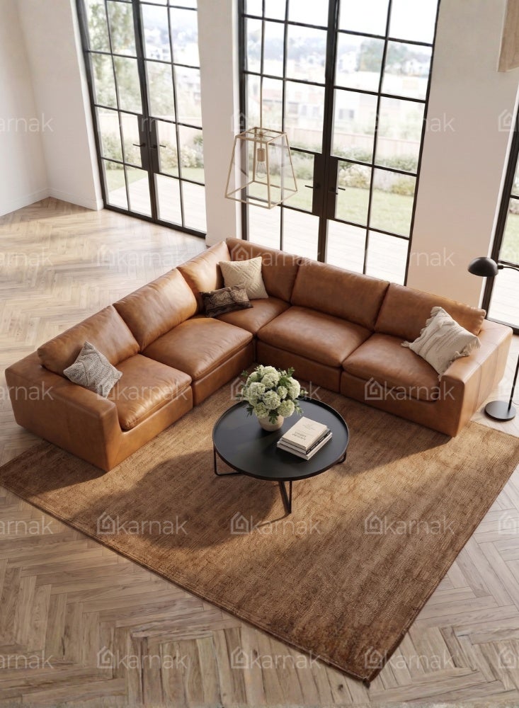 KARNAK Sectovia L-Shape Sectional Sofa Brown - Image 3