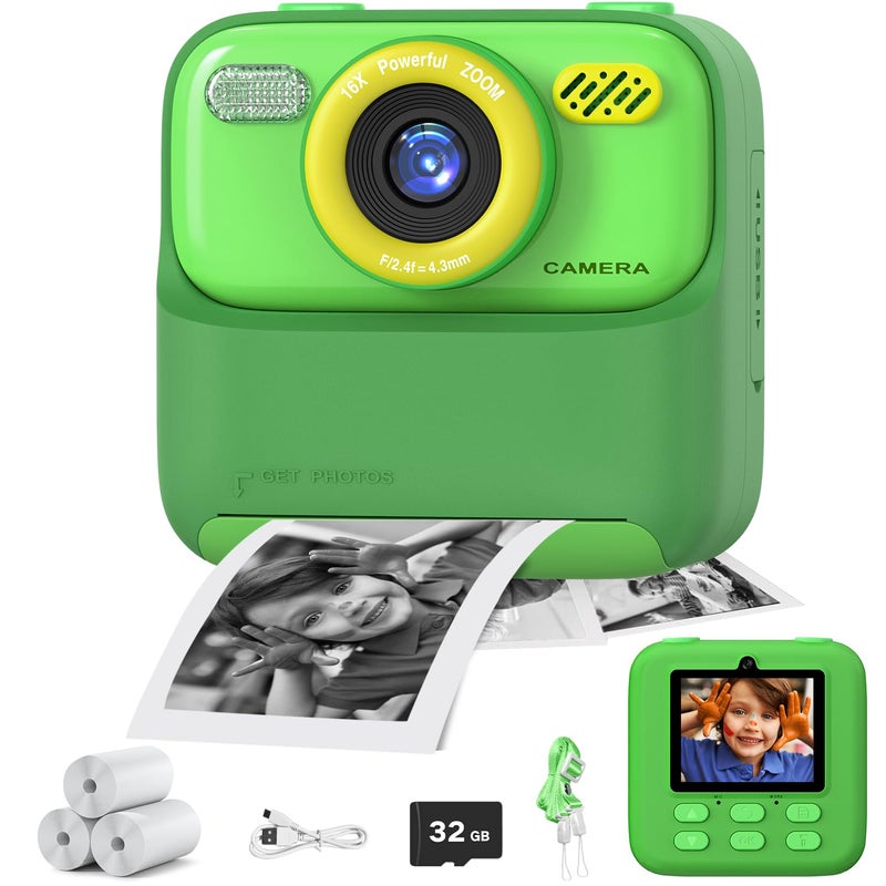 masterbee Kids Camera Instant Print Photo Birthday Gifts for Girls and Boys Kids Digital Camera Toys 1080P HD Video 3 4 5 6 7 8 9 10 11 12 Year Old Boy GiftsGirl Gifts - Image 2