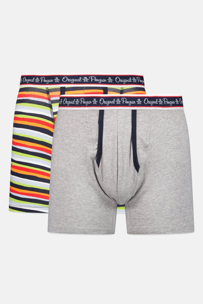 Original Penguin Men 2 Pieces Stripe Boxer Briefs, Multicolor - Image 1