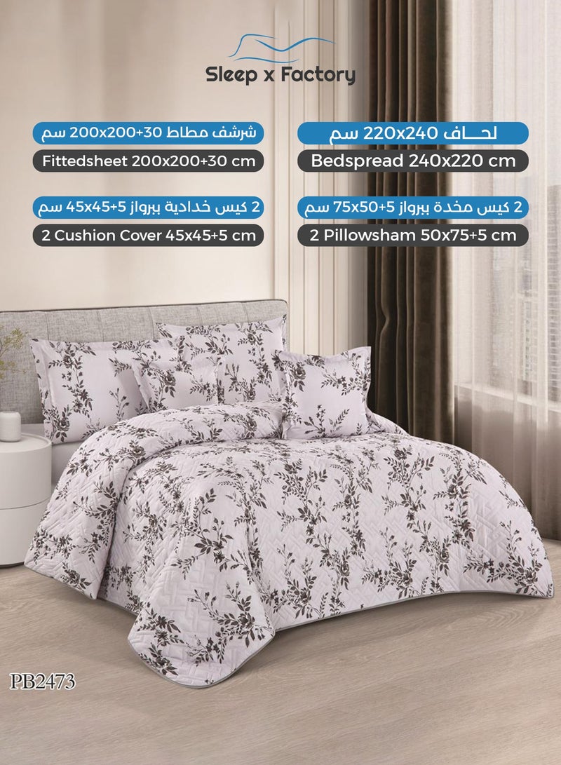 Sleep x Factory 6-Piece Double Compressed Comforter Set – Soft Microfiber Fabric – Elegant Design