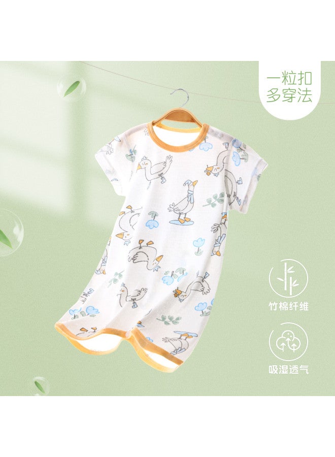 Doxiluka Baby Bamboo Cotton Homewear Pajamas Summer Infant Sleep Gown Thin Sleep Dress Kids Sleeping Bag Romper - Image 2