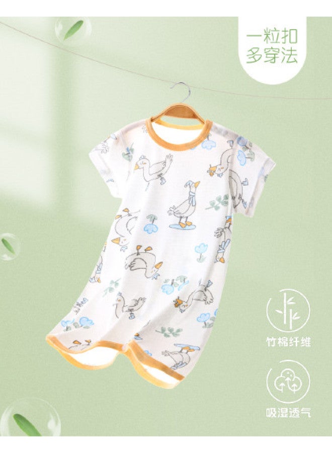 Doxiluka Baby Bamboo Cotton Homewear Pajamas Summer Infant Sleep Gown Thin Sleep Dress Kids Sleeping Bag Romper - Image 1