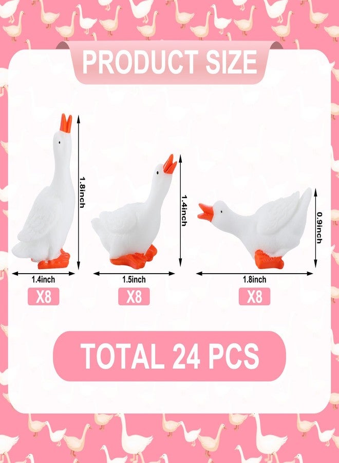 SiliFine 24 Pcs Mini Silly Goose Figurines Cupcake Toppers Miniature Resin Silly Goose Birthday Decorations for Cake DIY Moss Landscape Crafts Garden Plant Pots Decor - Image 2