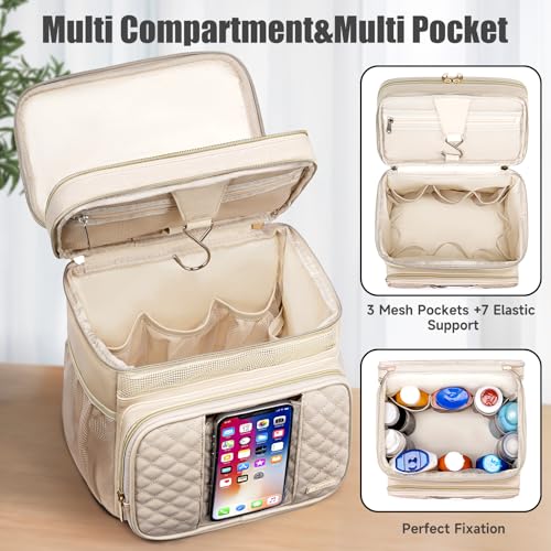Tealari Large Leather Toiletry Bag for Women Men,Bathroom Bag,Water Resistant Portable Shower Caddy for College Dorm,Hanging Toiletry Bags for Traveling,Gym Camping Cruise Ship Travel Essentials Shower Bag - Image 5