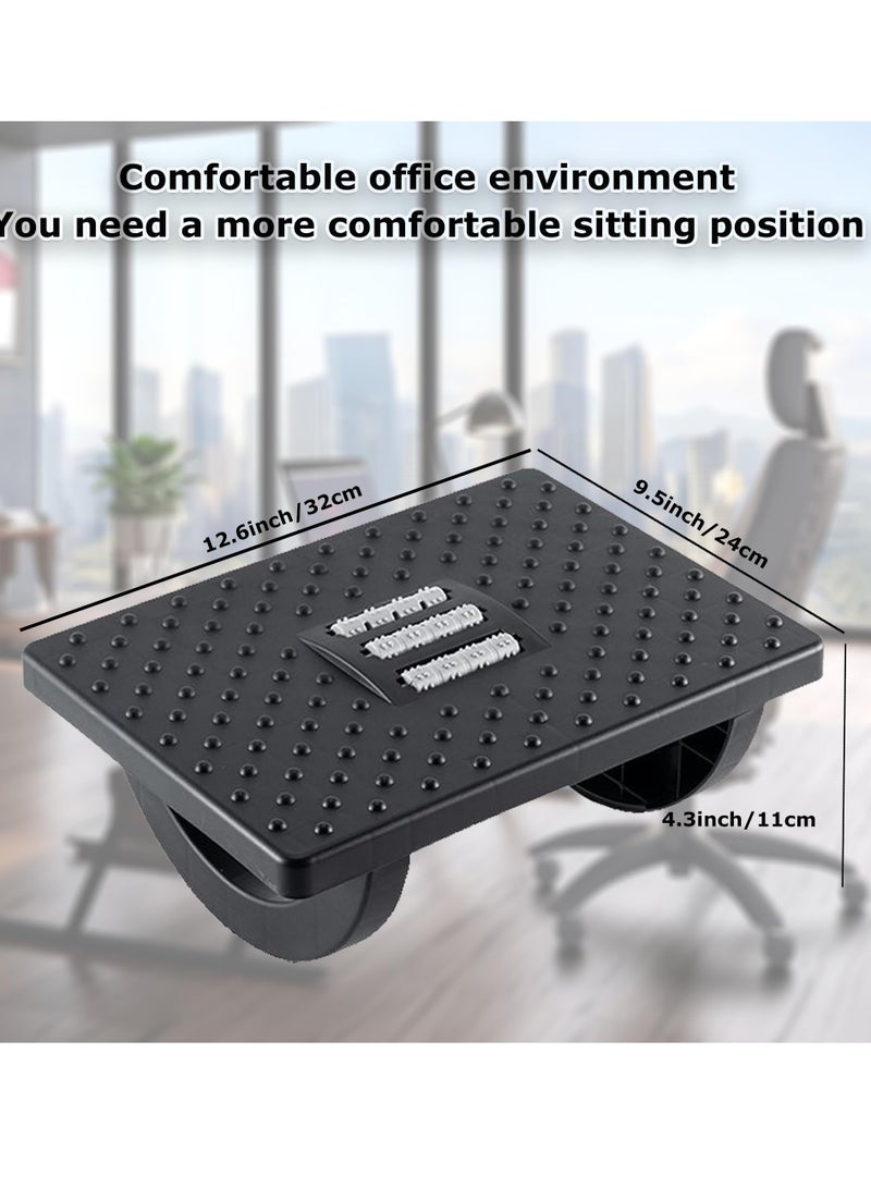KASTWAVE راحة قدم ergonomية مع مسند قدم هزاز مع مساج مهدئ للقدم للاستخدام في المكتب والمنزل يعزز تدفق الدم في الساقين والقدمين (أسود) - Image 2