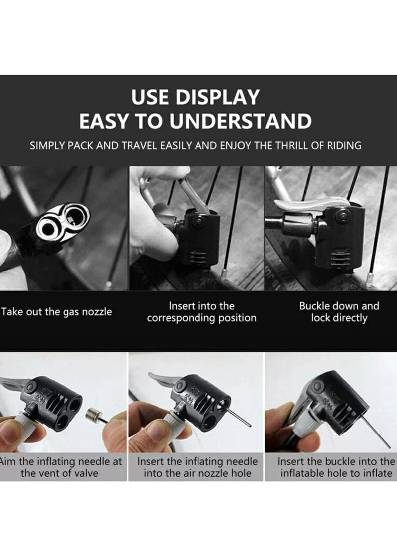SportQ SportQ Small Bike Pump, Portable Bike Tire Pump Fit Presta & Schrader Valve Aluminum Alloy Cylinder Gas Needle Floor Pump Bike for Basketball, Football, Racing Bicycle Mountain Bike  - Image 3