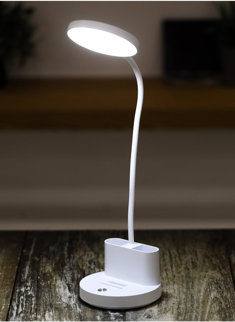 GEEPAS - Geepas Rechargeable Reading Lamp | Table Light with Phone Holder | Perfect for Studying, Working, Travelling, Used at Home and Office| Lithium Battery- 15 Hours Time | 2 Years Warranty GDL53040 - Image 1
