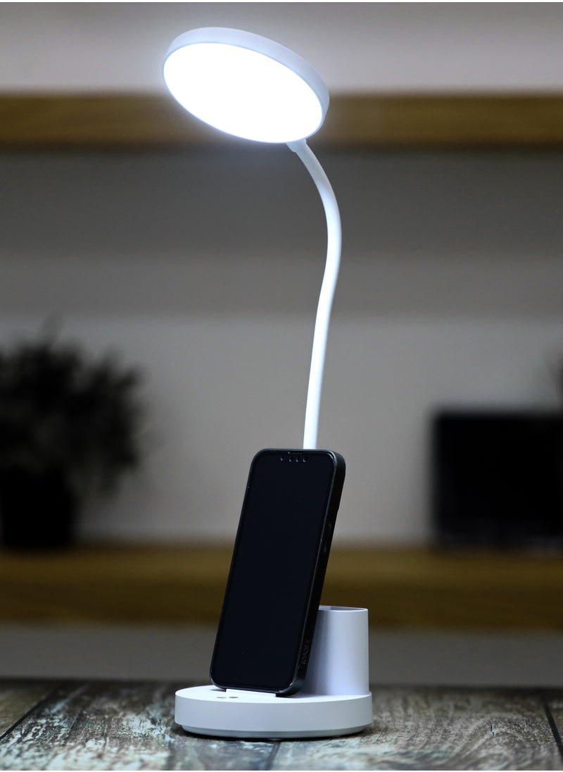 GEEPAS - Geepas Rechargeable Reading Lamp | Table Light with Phone Holder | Perfect for Studying, Working, Travelling, Used at Home and Office| Lithium Battery- 15 Hours Time | 2 Years Warranty GDL53040 - Image 1