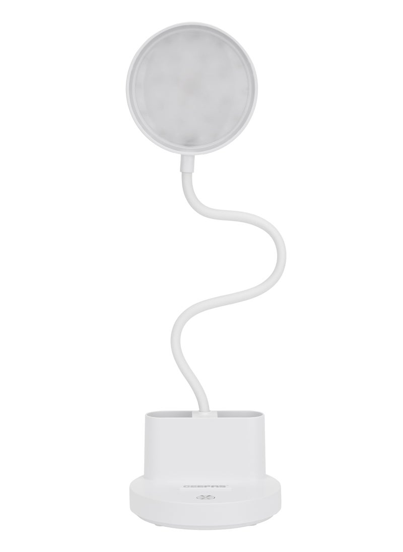 GEEPAS - Geepas Rechargeable Reading Lamp | Table Light with Phone Holder | Perfect for Studying, Working, Travelling, Used at Home and Office| Lithium Battery- 15 Hours Time | 2 Years Warranty GDL53040 - Image 1