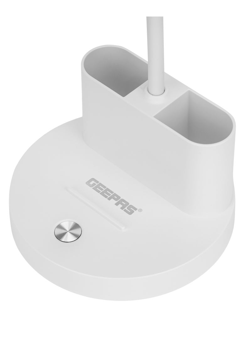 GEEPAS - Geepas Rechargeable Reading Lamp | Table Light with Phone Holder | Perfect for Studying, Working, Travelling, Used at Home and Office| Lithium Battery- 15 Hours Time | 2 Years Warranty GDL53040 - Image 1