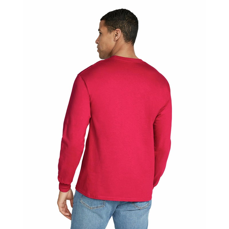 Gildan Men's Ultra Cotton Long Sleeve T-Shirt, Style G2400, Multipack, Red (10-Pack), Large - Image 4