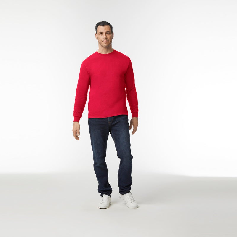 Gildan Men's Ultra Cotton Long Sleeve T-Shirt, Style G2400, Multipack, Red (10-Pack), Large - Image 3