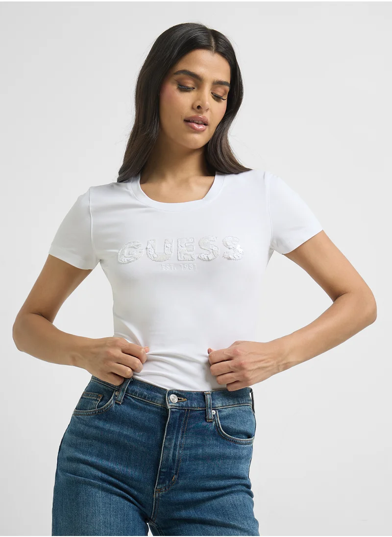جس Logo Segquins T-Shirt