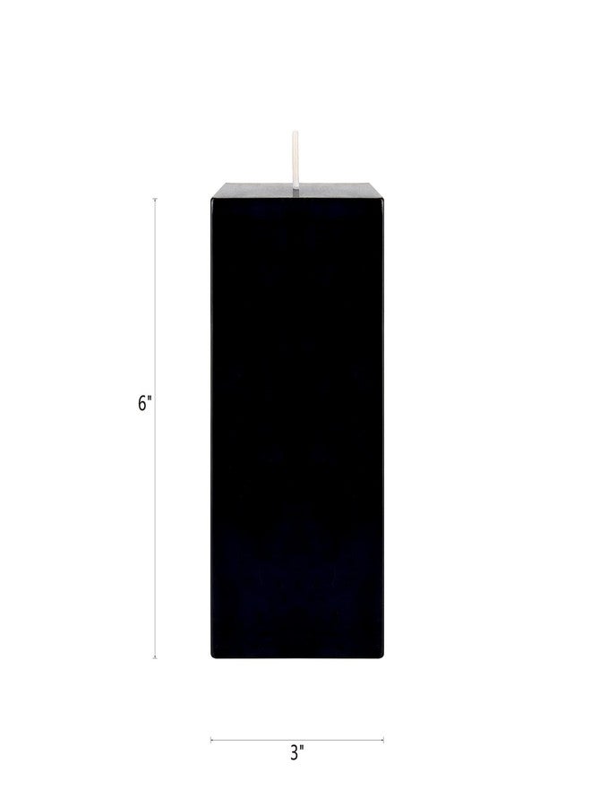SRG 1 pc Unscented Black Square Pillar Candle, Hand Poured Premium Wax Candles 3 Inch x 6 Inch, Home Décor, Wedding Receptions, Baby Showers, Birthdays, Celebrations, Party Favors & More - Image 2