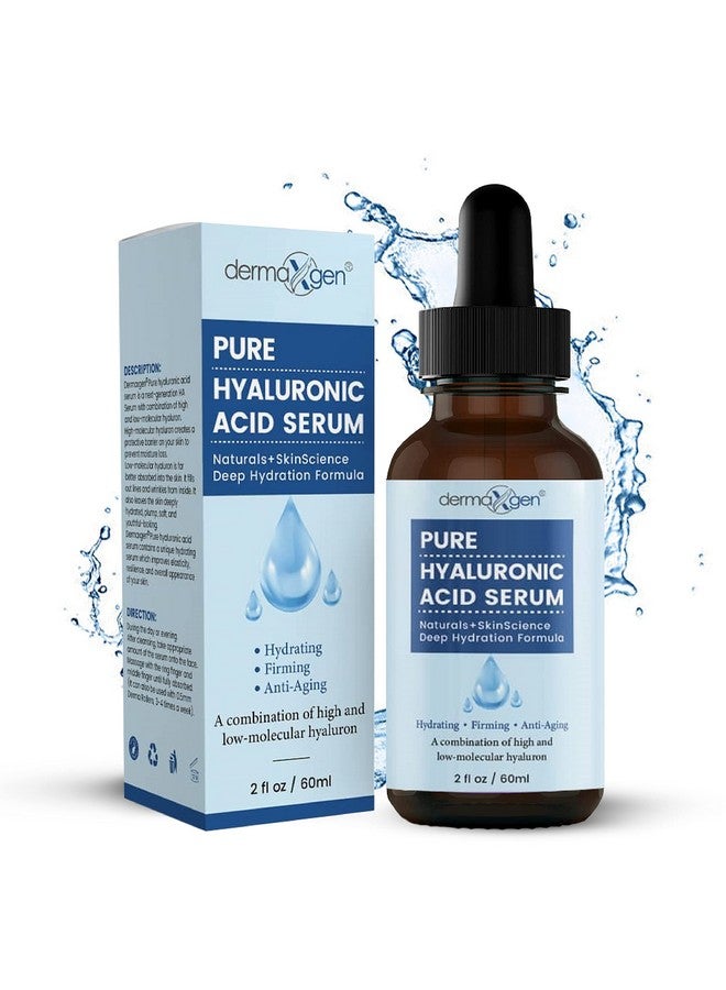 dermaxgen Hyaluronic Acid Serum For Face & Eyes For Antiaging Moisturizing Antioxidant & Wrinkle Treatment. Best Hydrating Pure Facial Serum For Fine Lines Suitable For All Skin Type. (2 Fl Oz) - Image 1
