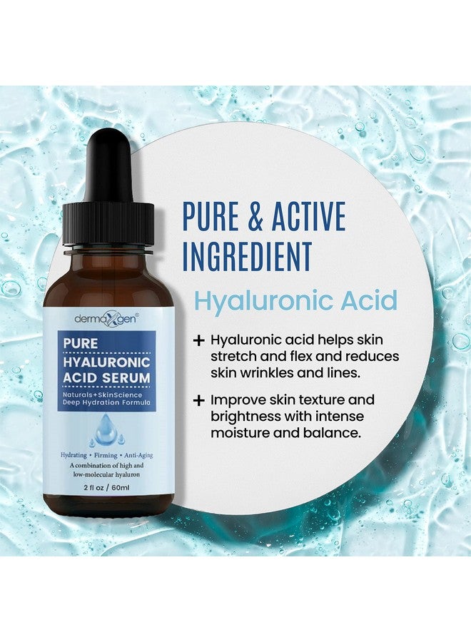 dermaxgen Hyaluronic Acid Serum For Face & Eyes For Antiaging Moisturizing Antioxidant & Wrinkle Treatment. Best Hydrating Pure Facial Serum For Fine Lines Suitable For All Skin Type. (2 Fl Oz) - Image 3