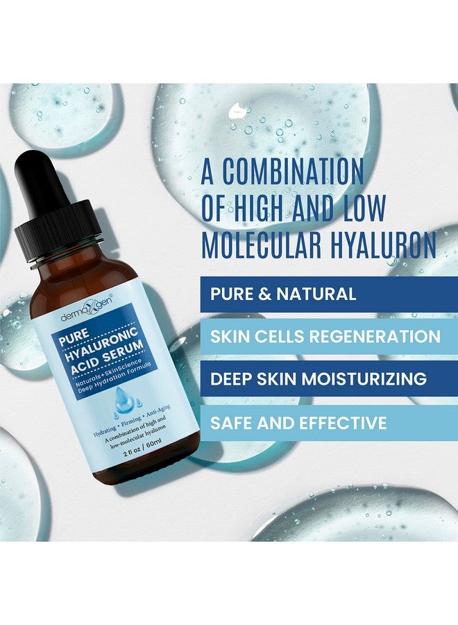 dermaxgen Hyaluronic Acid Serum For Face & Eyes For Antiaging Moisturizing Antioxidant & Wrinkle Treatment. Best Hydrating Pure Facial Serum For Fine Lines Suitable For All Skin Type. (2 Fl Oz) - Image 2