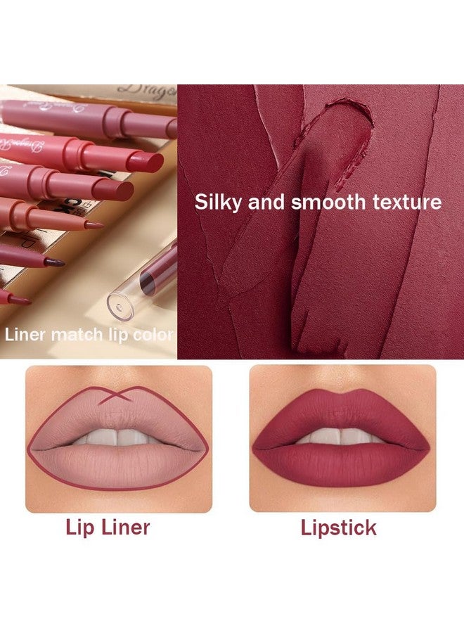 MYUANGO 6Pcs Matte Velvet Lipstick + Lip Liner and Lipstick Set - Long Lasting Vegan Lip Liner and Gloss Kit for Colorful and Defined Lips - Matte Lip Stick and Lip Liner Set - Image 2