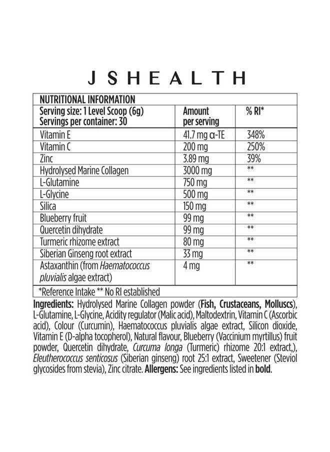 JSHealth - Vitamins Vitality X + Collagen Beauty Powder Supplement With Aloe Vera Silica And Vitamins C & E To Nourish Hair Skin And Nails (180G) - Image 1