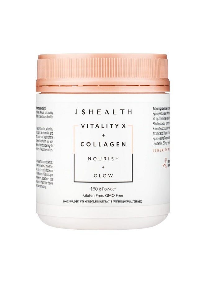 JSHealth - Vitamins Vitality X + Collagen Beauty Powder Supplement With Aloe Vera Silica And Vitamins C & E To Nourish Hair Skin And Nails (180G) - Image 1