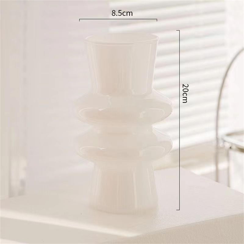 JSPYFITS Modern Glass Vases  7.87"" Tall Four-Layer Glass Vase Bubble Flower Vases Decorative for Home D?cor  Decorative White Glass Table Vase for Wedding Housewarming Gift - Image 5
