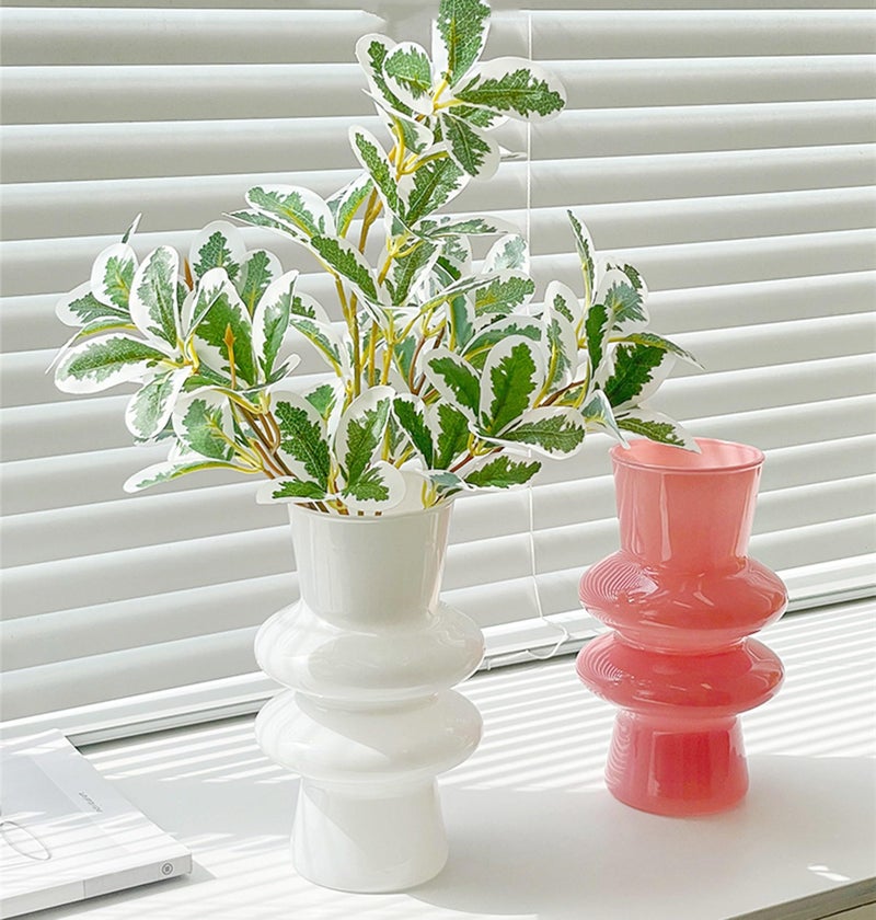 JSPYFITS Modern Glass Vases  7.87"" Tall Four-Layer Glass Vase Bubble Flower Vases Decorative for Home D?cor  Decorative White Glass Table Vase for Wedding Housewarming Gift - Image 2