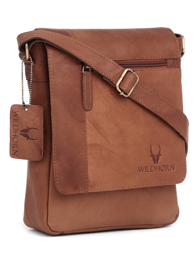 Wildhorn حقيبة سلاينغ جلدية وايلدهورن للرجال | حقيبة متعددة الاستخدامات عبر الجسم | حقيبة سفر بحزام قابل للتعديل | الأبعاد: الطول - 8 بوصة، الارتفاع - 10.5 بوصة، العرض - 2.75 بوصة - Image 1