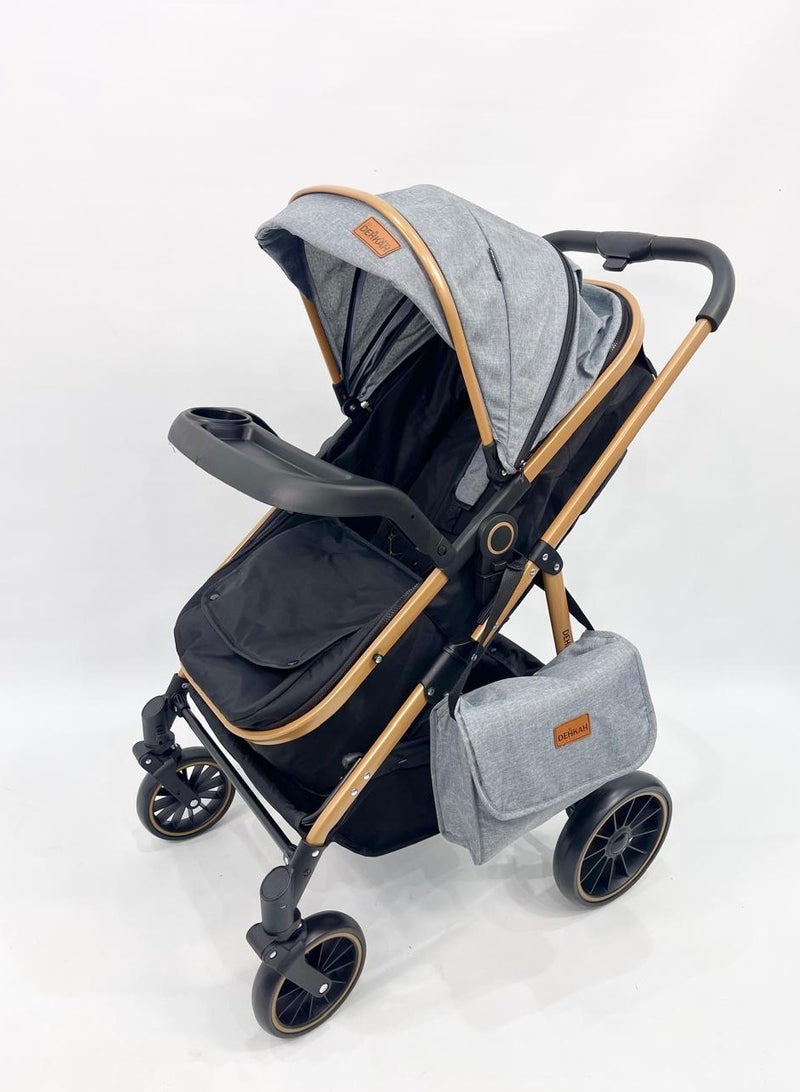 ضحكة  طقم السفر 4-في-1 من DEHKAH – عربة، سرير هزاز، مقعد سيارة وشنطة أنيقة للأم - Image 4