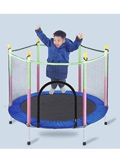 Generic Trampoline For Kids with Safety Net and U Shaped Zipper - Blue - 140  - Image 3
