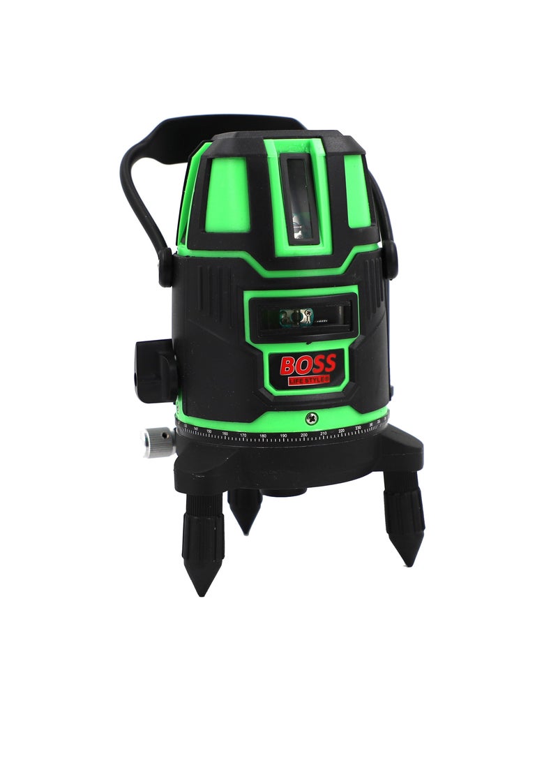 BOSS LIFE STYLE - Laser level 5 Lines Green Light Professional Cross Marking Meter Self-Leveling Horizontal Vertical Laser Ruler Spirit Level 5 Lines - Image 1