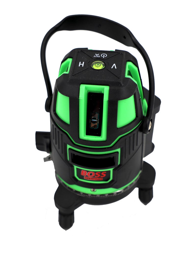 BOSS LIFE STYLE - Laser level 5 Lines Green Light Professional Cross Marking Meter Self-Leveling Horizontal Vertical Laser Ruler Spirit Level 5 Lines - Image 1