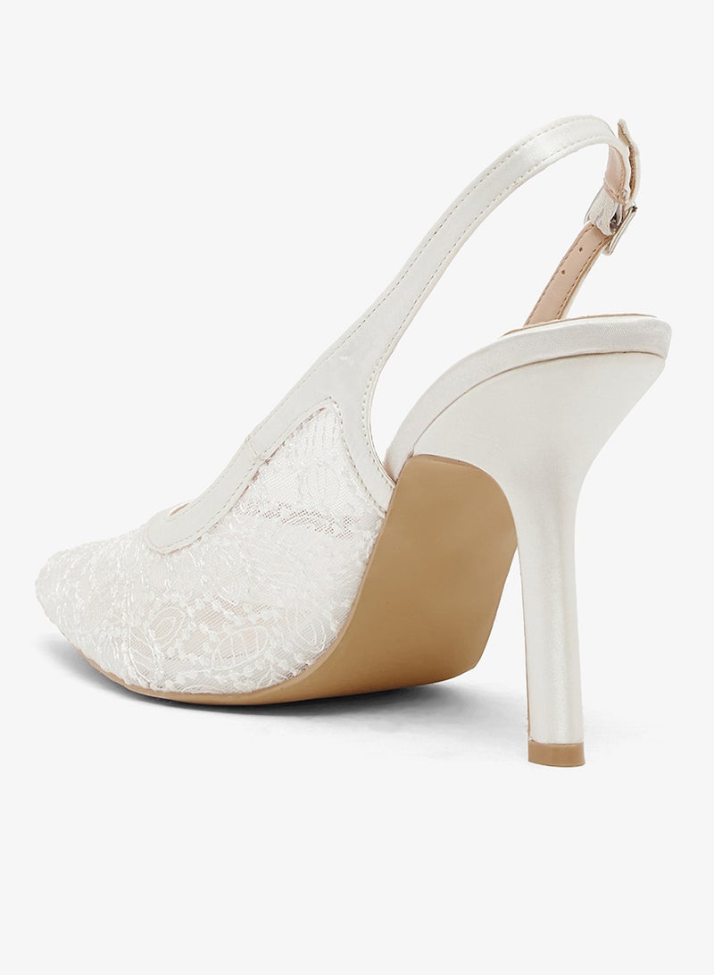 جينجر حذاء بكعب عالٍ شبكي بحزام خلفي - Image 3