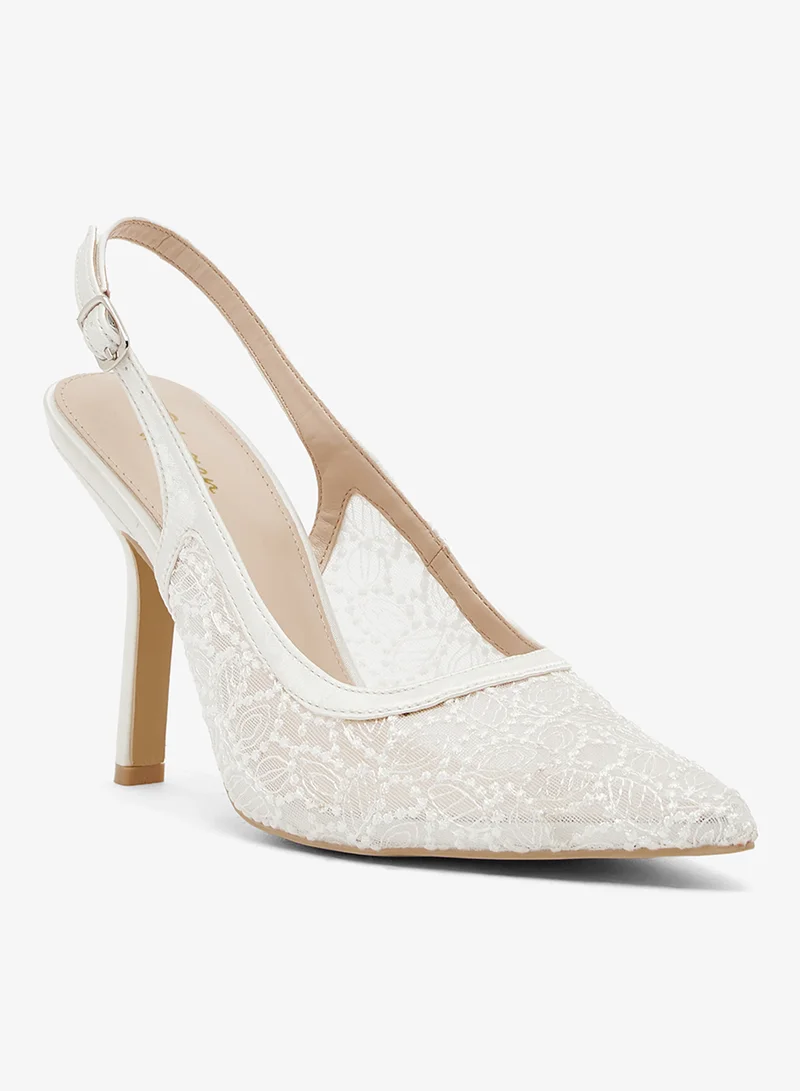 Ginger High Heel Mesh Sling Back Pumps