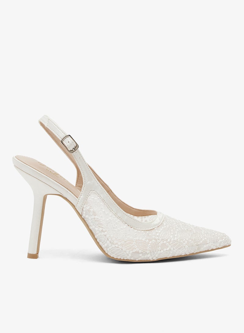 جينجر حذاء بكعب عالٍ شبكي بحزام خلفي - Image 1