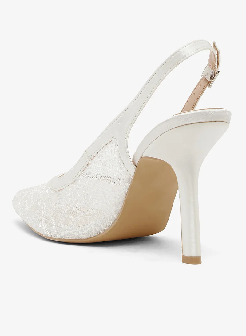 جينجر حذاء بكعب عالٍ شبكي بحزام خلفي