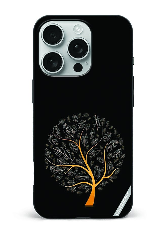 COVERSCART Protective Case Cover For Apple iPhone 16 Pro Max Tree Design Black
