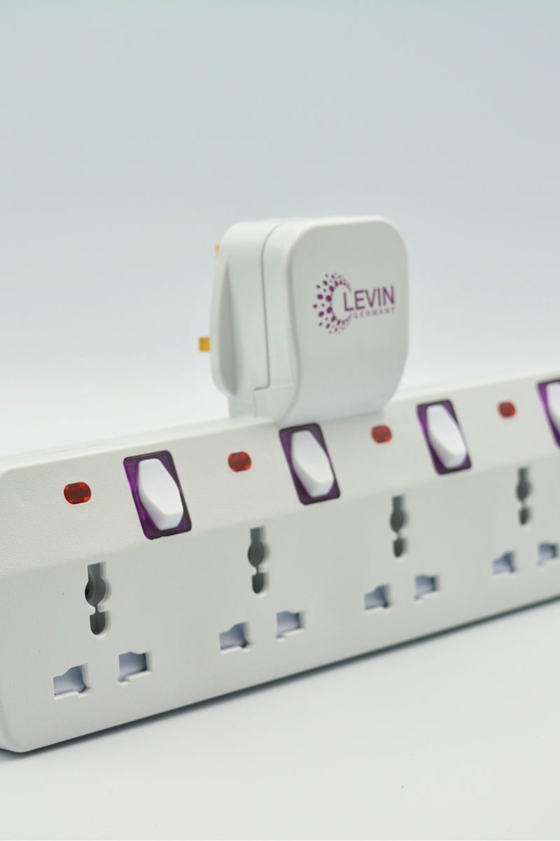 Levin Germany 4-Way Multi Plug Adaptor | Universal UK Socket | 13A 250V | 3250W High Load | Safety Shutter | Heavy-Duty Design | 2-Year Warranty - Image 4