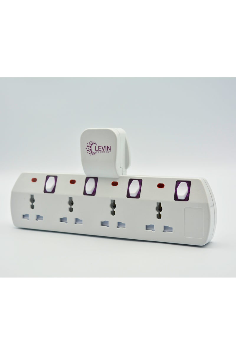 Levin Germany 4-Way Multi Plug Adaptor | Universal UK Socket | 13A 250V | 3250W High Load | Safety Shutter | Heavy-Duty Design | 2-Year Warranty - Image 5