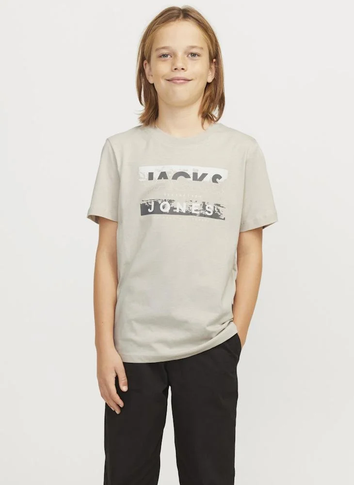 Jack & Jones Junior Kids Jcokonta  Crew Neck Short Sleeve Graphic T-Shirt