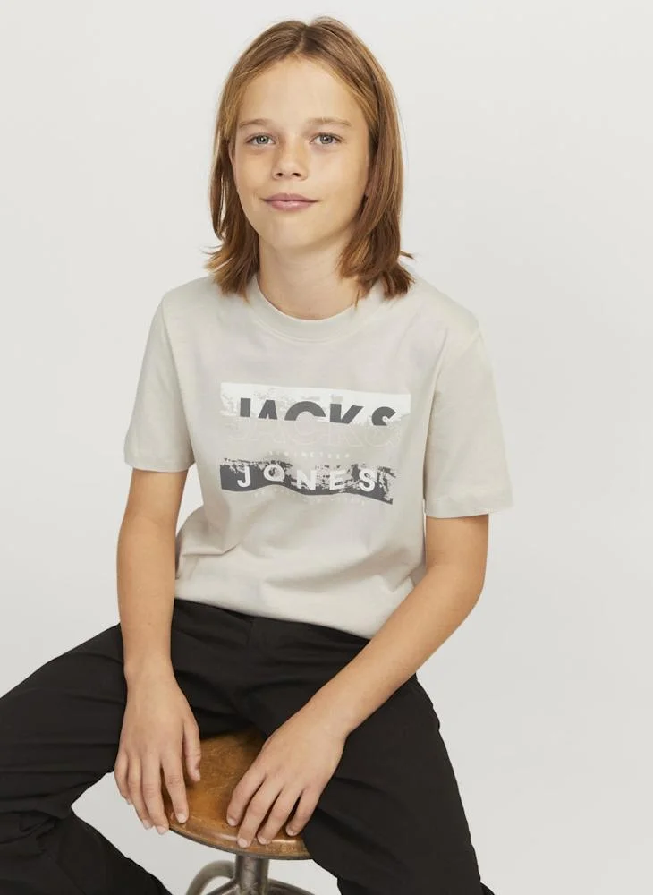 جاك وجونز جونيور Kids Jcokonta  Crew Neck Short Sleeve Graphic T-Shirt
