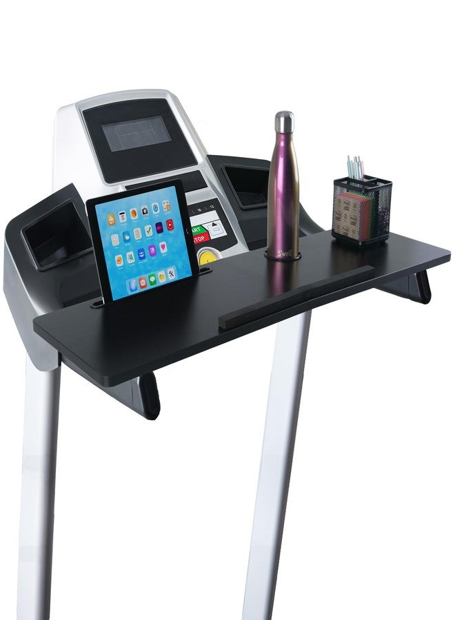 Wakeman Treadmill Desk Attachment - Universal Treadmill Laptop Holder Workstation Platform for Notebooks or Laptops with Tablet or Phone Holder and Cupholder, Fits Handlebars up to 34” Wide by Wakeman (Black) - Image 1