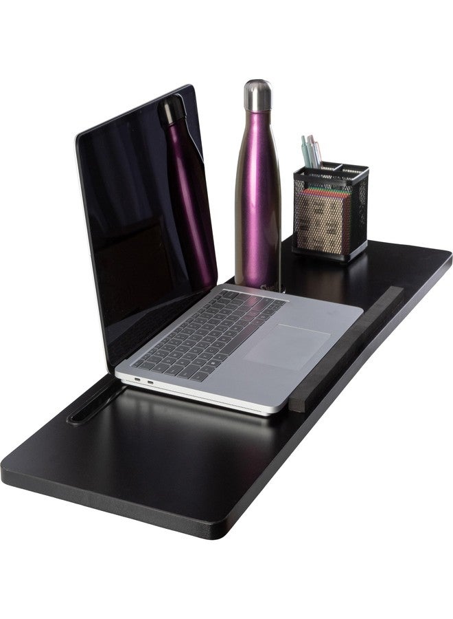 Wakeman Treadmill Desk Attachment - Universal Treadmill Laptop Holder Workstation Platform for Notebooks or Laptops with Tablet or Phone Holder and Cupholder, Fits Handlebars up to 34” Wide by Wakeman (Black) - Image 3