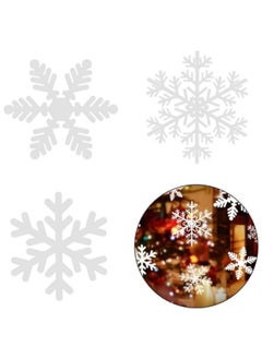 GGEROU 8sheets/162Pcs Snowflakes Window Stickers, Reusable Snowflakes White Snow Flakes Static Clings Murals  - Image 4