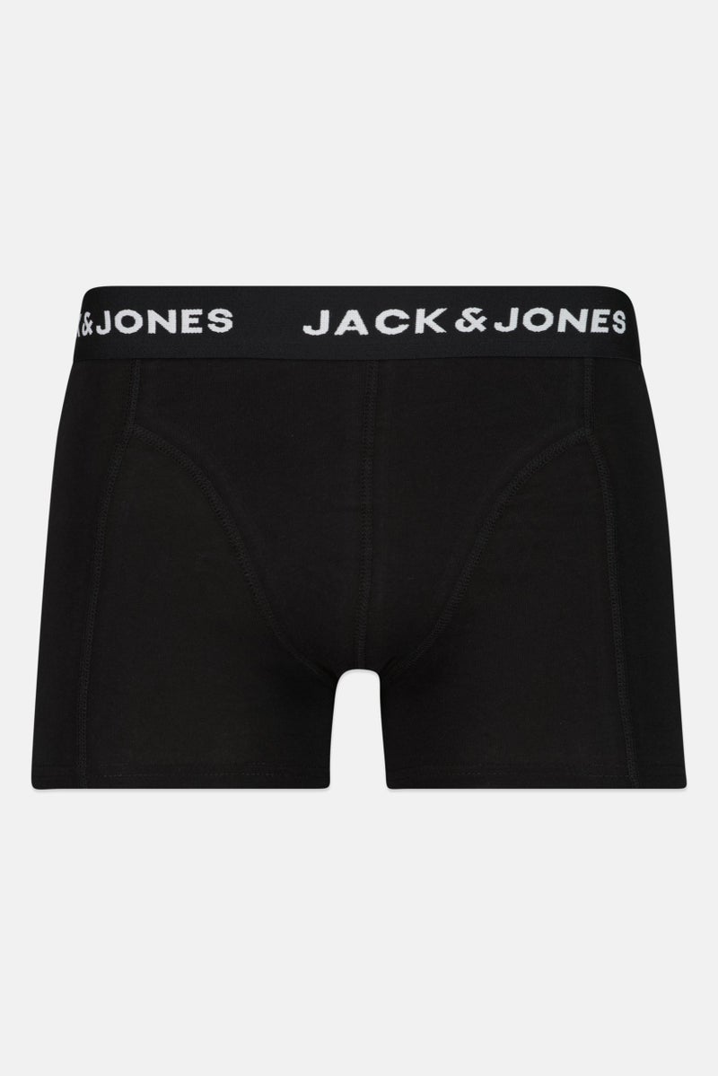 Jack Jones Men 3 Pack Brand Logo Trunks, Black  - Image 3