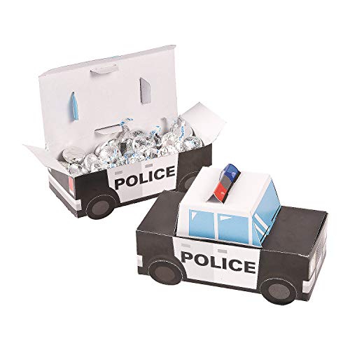 Fun Express Patrol Car Police Party Favor Treat Boxes - 12 Piece - Image 1