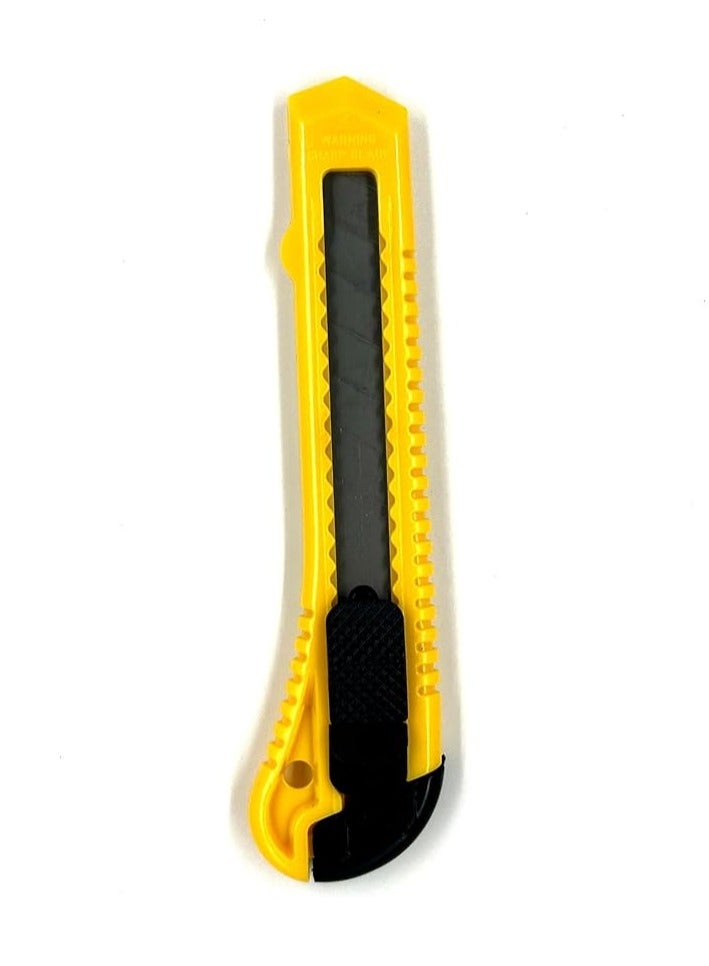 Rahalife Utility Cutter (15CM) - Yellow and Black Ergonomic Handle with Blade Lock Safety Feature for Precise Cutting - with 8 Snap-Off Blades - Perfect for Home and Office  - Image 1