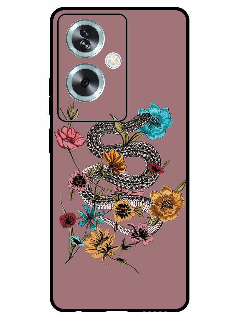 Theodor Protective Case Anti Scratch Shock Proof Bumper Cover For Oppo A2 Flower Snake - Image 1