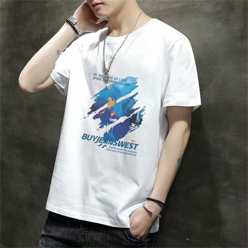 Short-Sleeved T-Shirt Men'S Summer Thin Fashion Brand Short-Sleeved T-Shirt Young Students Loose Casual Summer Clothes - Image 4