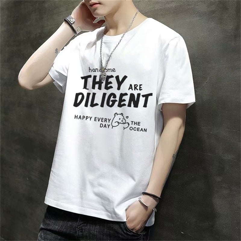 Short-Sleeved T-Shirt Men'S Summer Thin Fashion Brand Short-Sleeved T-Shirt Young Students Loose Casual Summer Clothes - Image 3