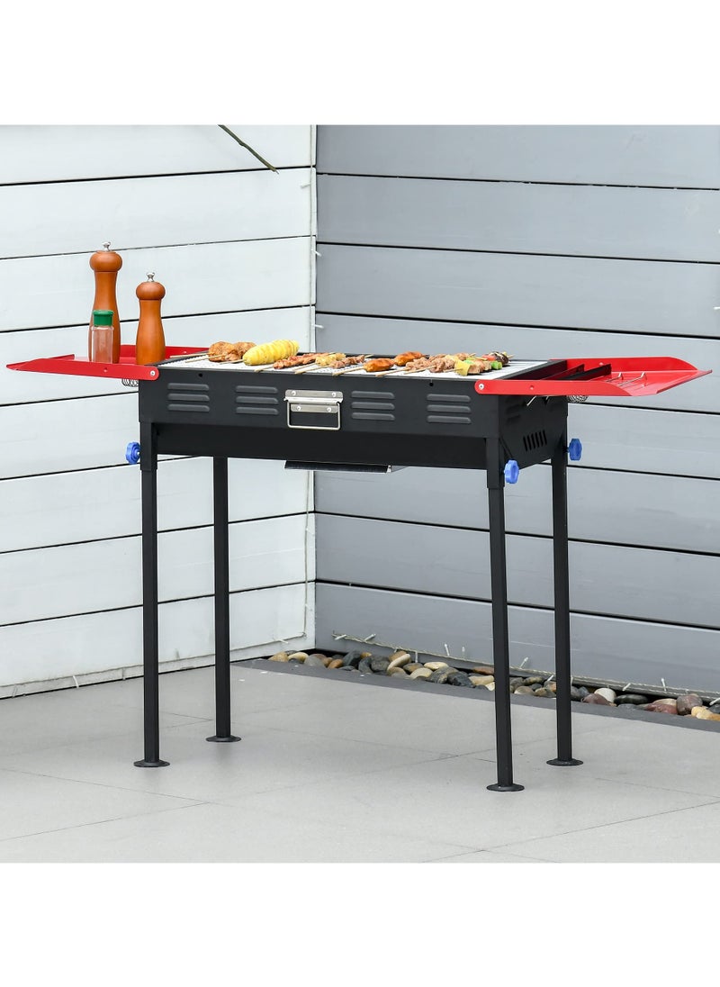 VIO Barbecue Grill Stainless Steel Foldable Charcoal Grill Durable Shish Kebab BBQ Smoker for Outdoor Cooking Picnic Party Patio Backyard Camping Household Cooking Ramadan Get Together Barbecue with Removable Legs 110 X 67 X 30.5 CM  - Image 2